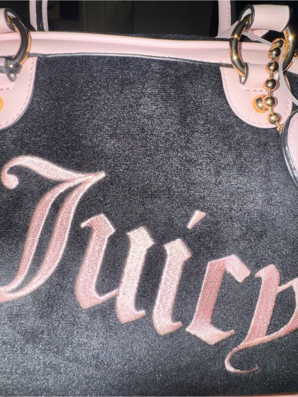 Juicy Couture Black and Pink Dome Satchel with Heart Charm - Picture 7 of 7